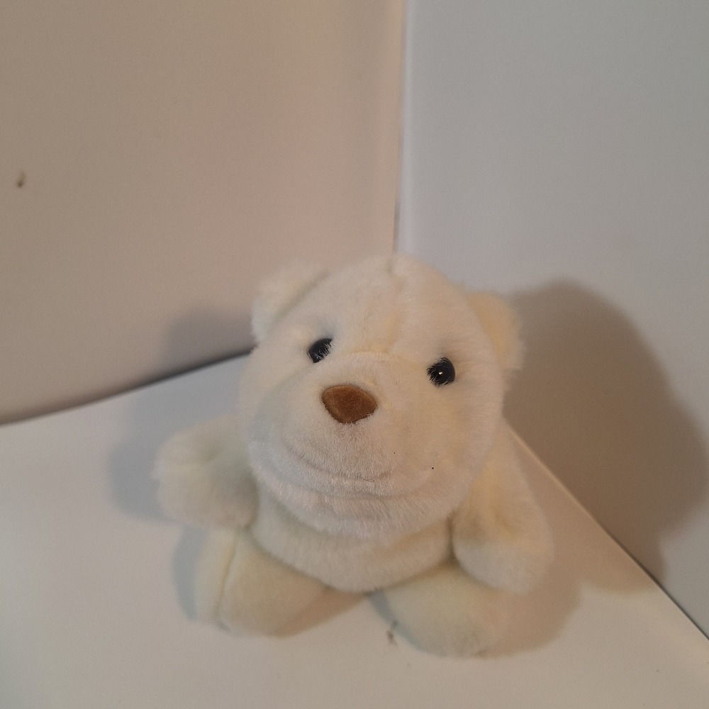 Gund Snuffles White Brown Nose Bear‎ Plush 7" Soft Toy Stuffed Animal 40814